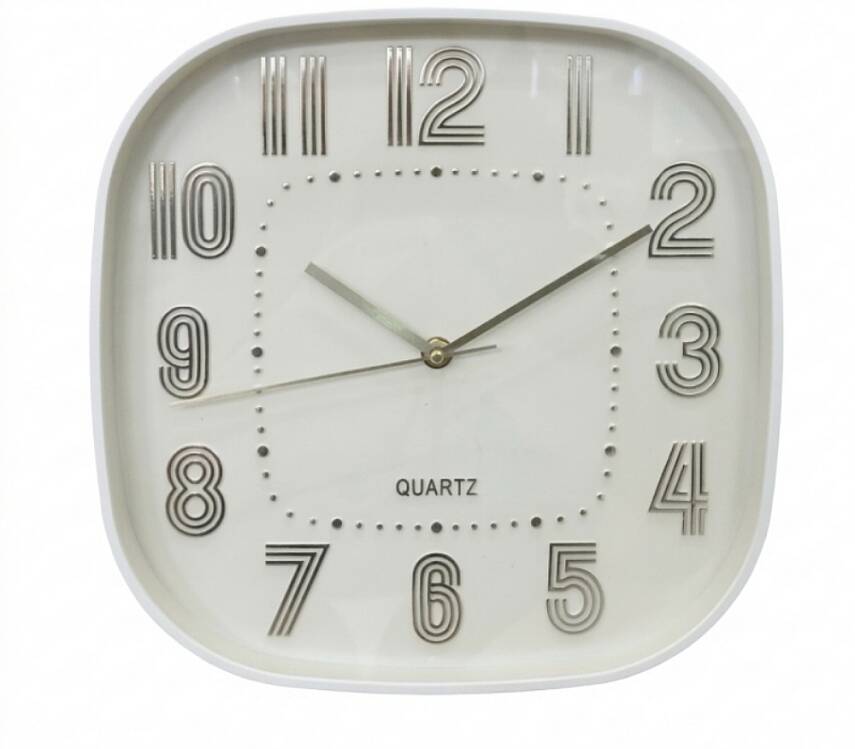 28 cm Duvar Saati Oval Köşeli Beyaz (KOD-3593) - 1