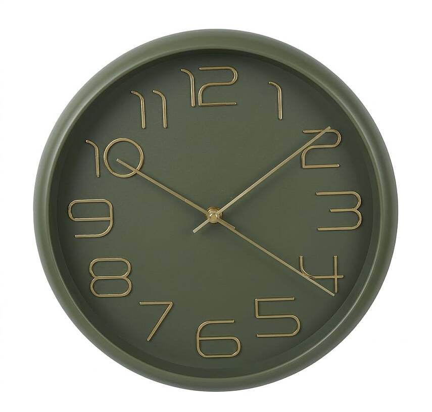 30 cm Duvar Saati Gold Detaylı Haki Yeşil (KOD-3623) - 1