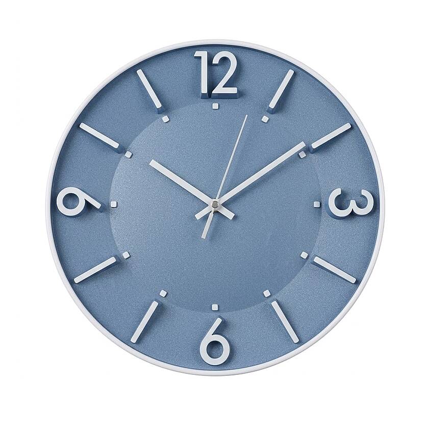 30 cm Duvar Saati Minimalist Çizgisel Rakamlı Mavi (KOD:5958-Mavi) - 1