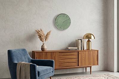 30 cm Duvar Saati Minimalist Çizgisel Rakamlı Yeşil (KOD:5958-Yeşil) - 2
