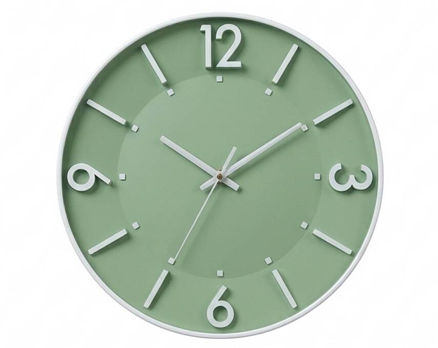30 cm Duvar Saati Minimalist Çizgisel Rakamlı Yeşil (KOD:5958-Yeşil) - 1