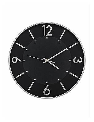 30 cm Duvar Saati Minimalist Çizgisel Rakamlı Siyah (KOD-5957) - 