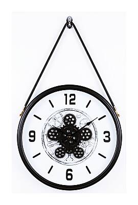 40 cm Duvar Saati Askılı Çark Detaylı Beyaz (Askıyla 40x70 cm) (KOD:8322C) - 