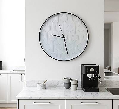 40 cm Duvar Saati Geometrik Desenli Minimalist Beyaz (KOD-3615N-Beyaz) - 2